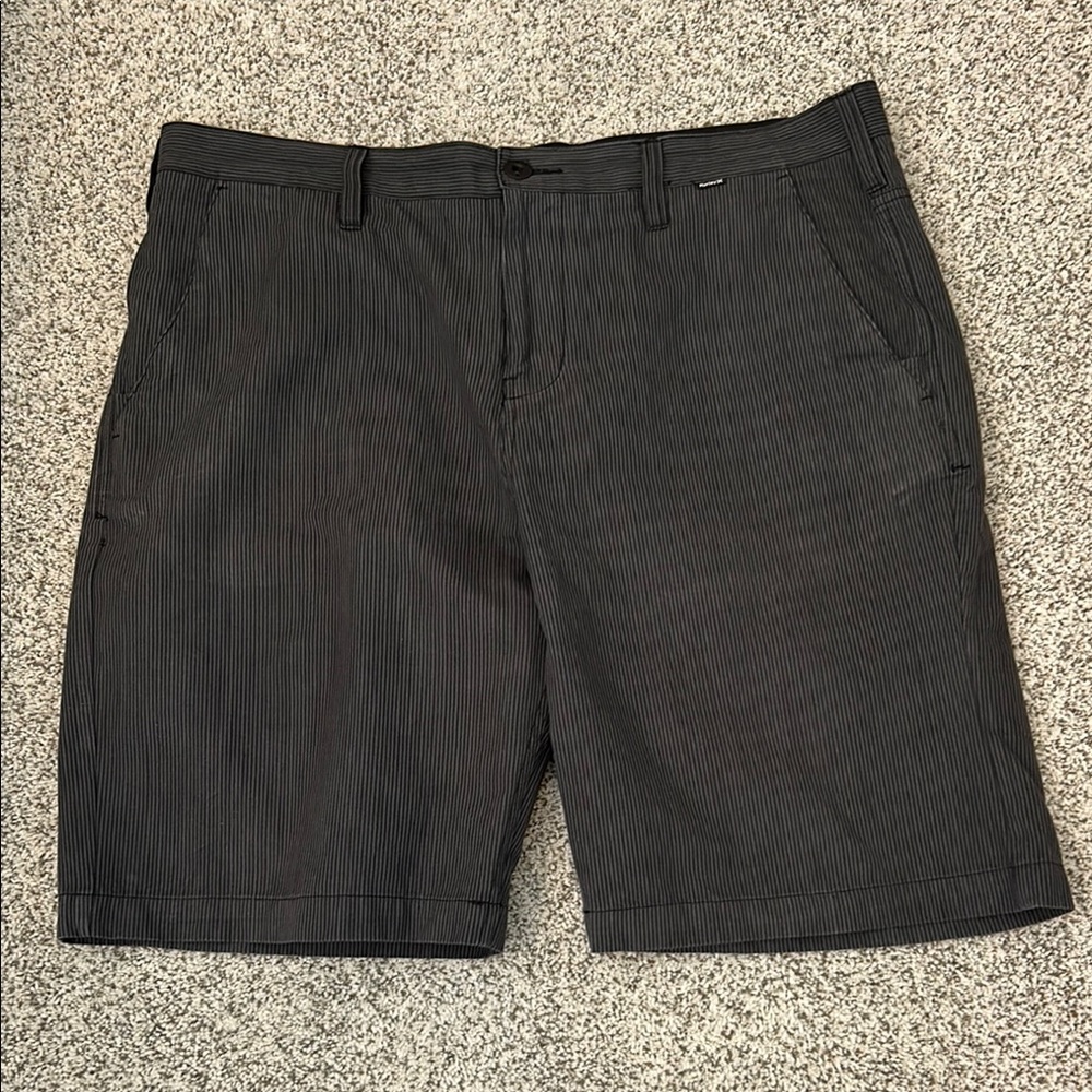 Men’s Hurley Gray and Black Stripe Shorts
